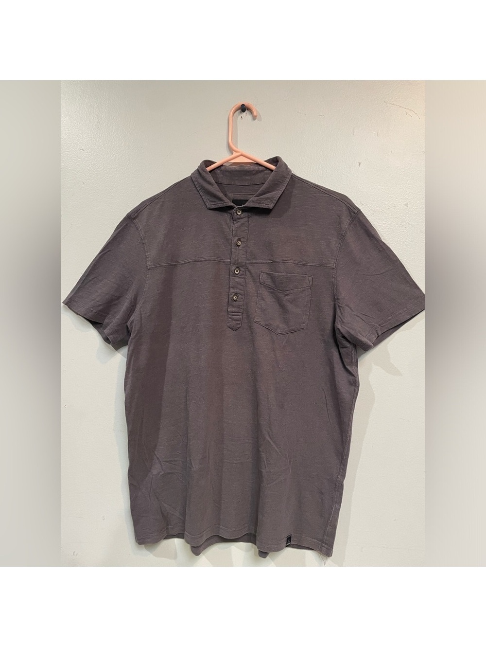 prAna Organic Cotton Short Sleeve Polo Shirt Medium